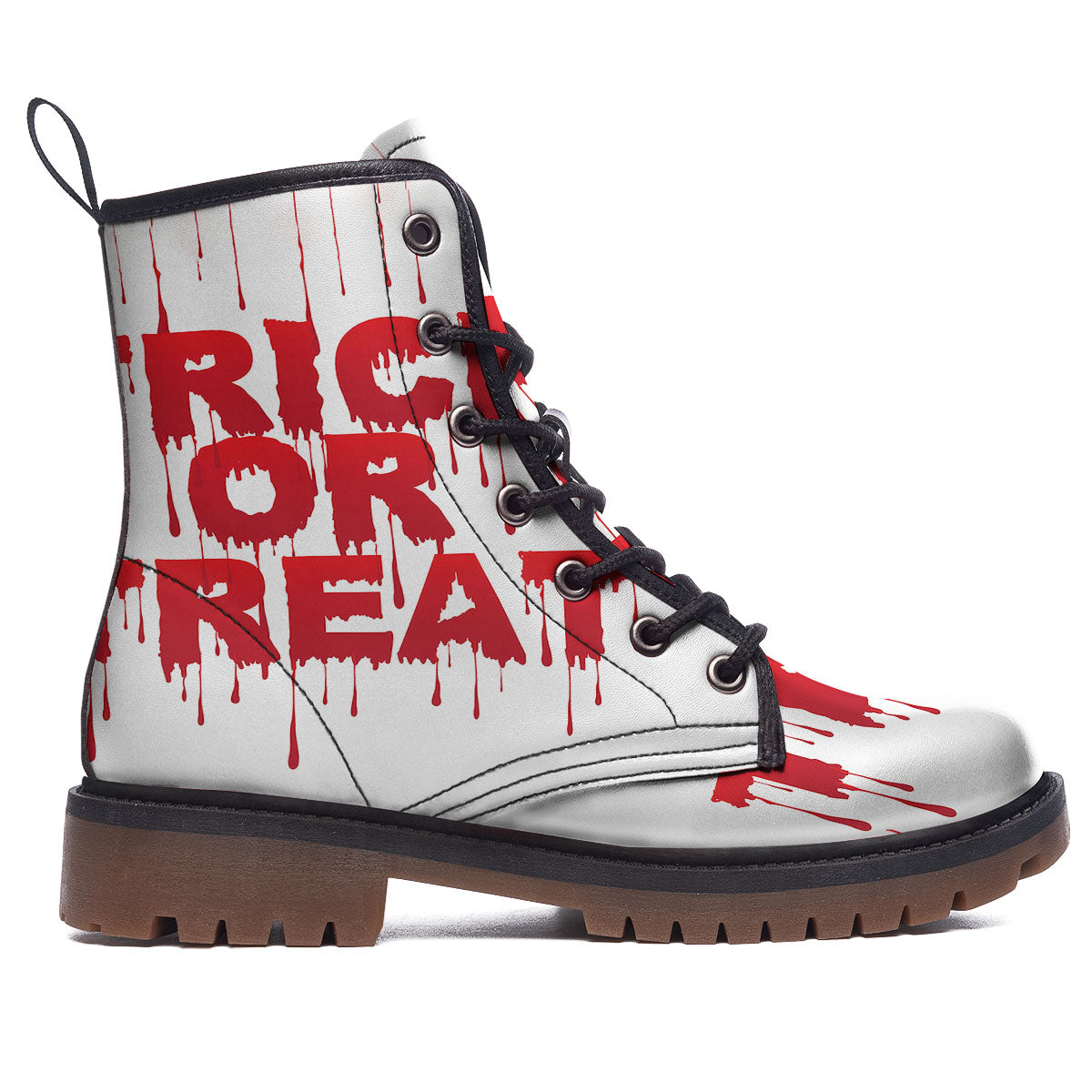Trick Or Treat Red Blood Halloween Print Work Boots-grizzshop