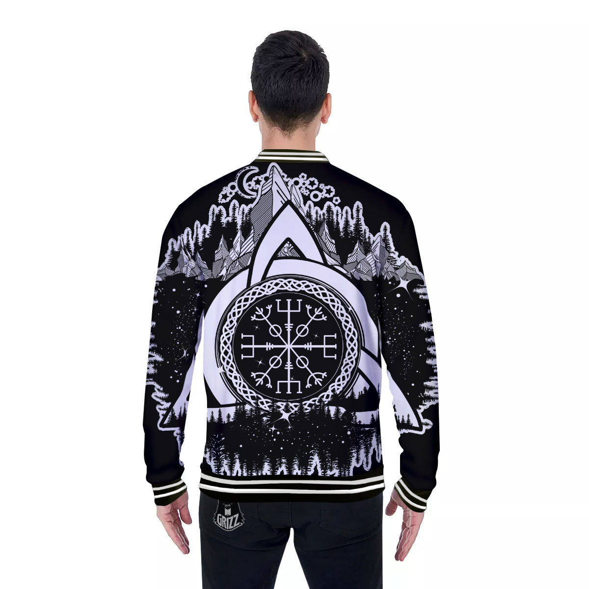 Trinity Knot Viking Celtic Print Baseball Jacket-grizzshop