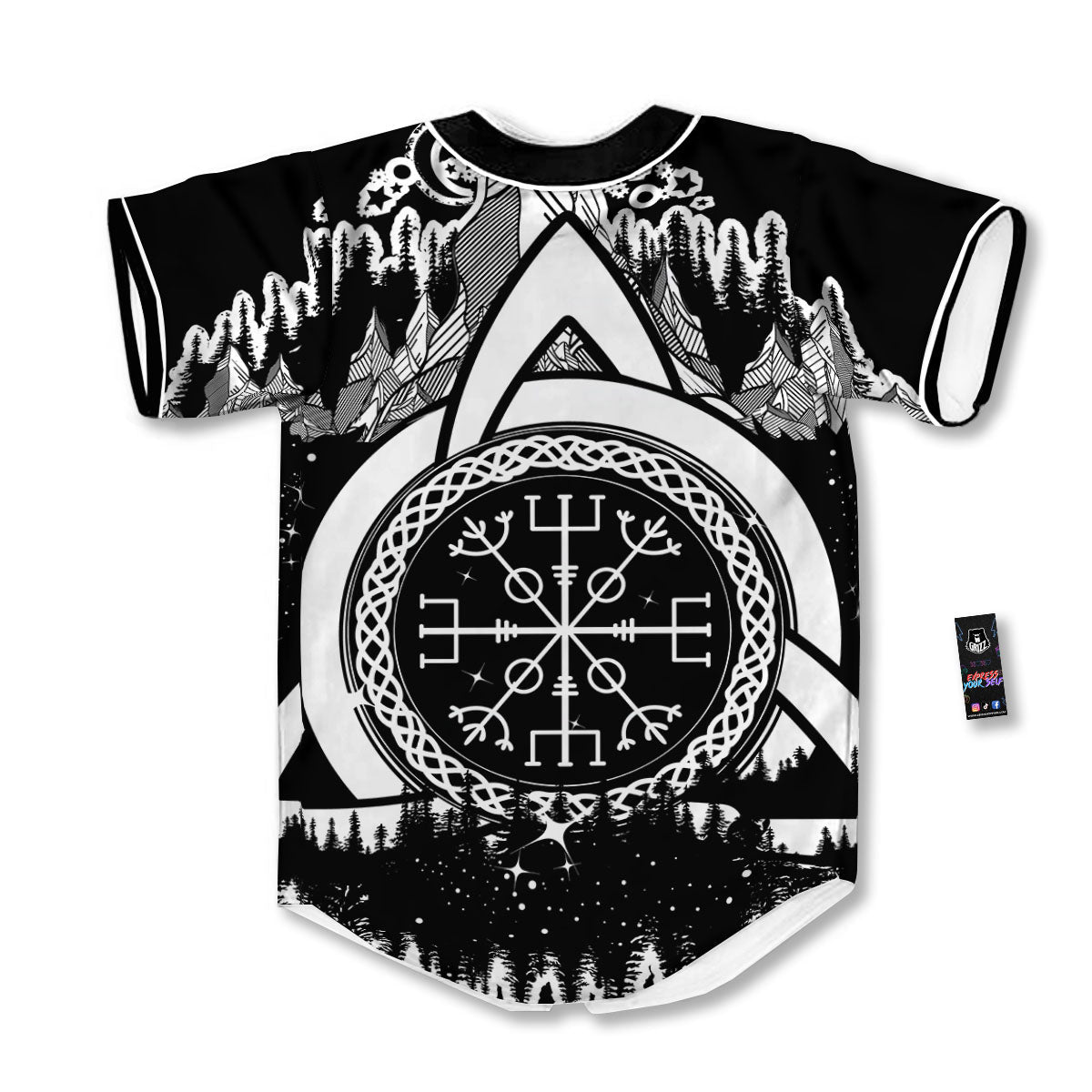 Trinity Knot Viking Celtic Print Baseball Jersey-grizzshop