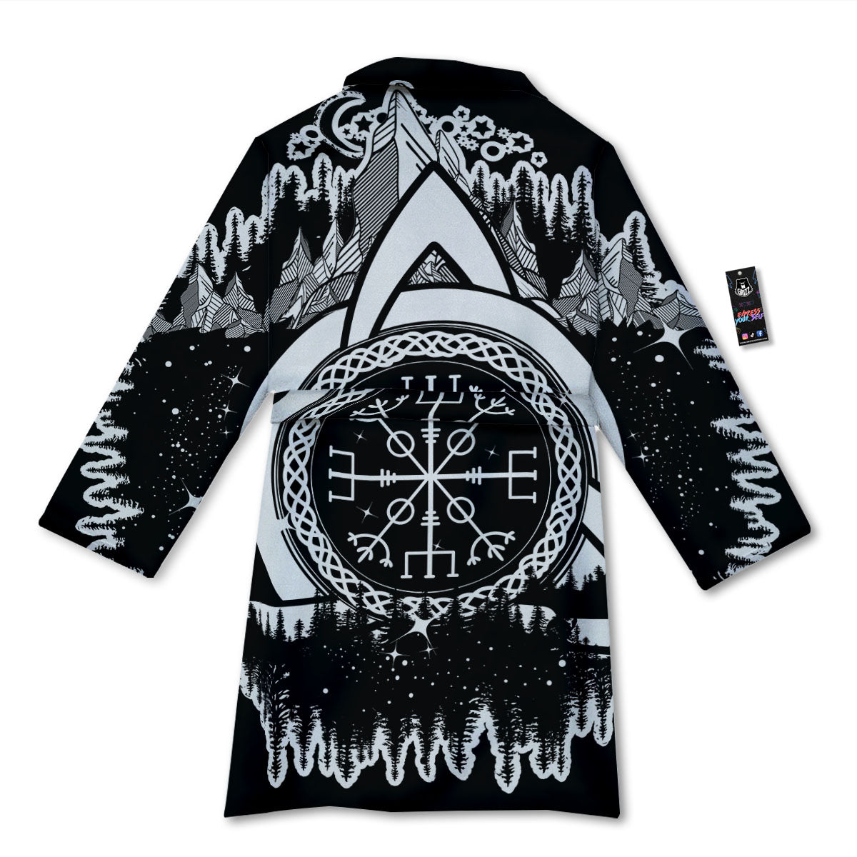 Trinity Knot Viking Celtic Print Bathrobe-grizzshop