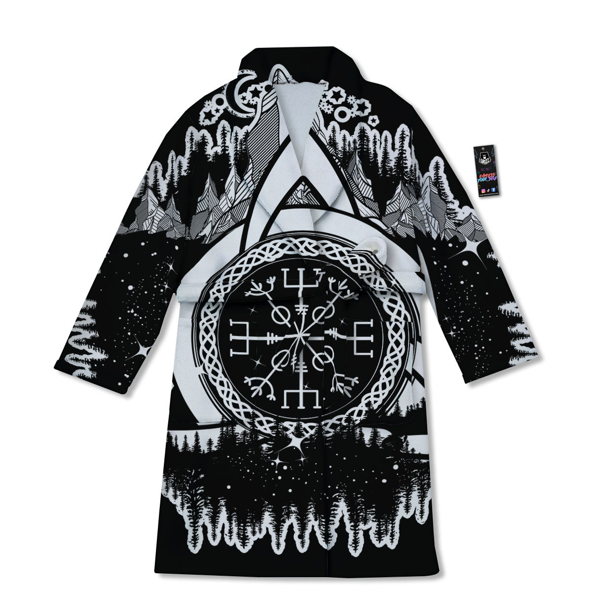 Trinity Knot Viking Celtic Print Bathrobe-grizzshop