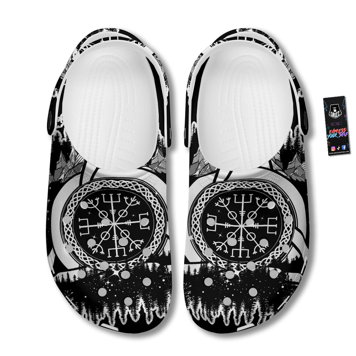 Trinity Knot Viking Celtic Print Clog-grizzshop