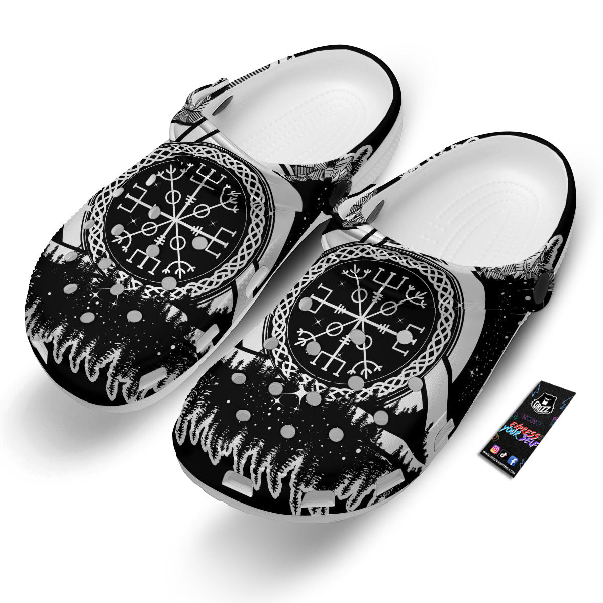 Trinity Knot Viking Celtic Print Clog-grizzshop