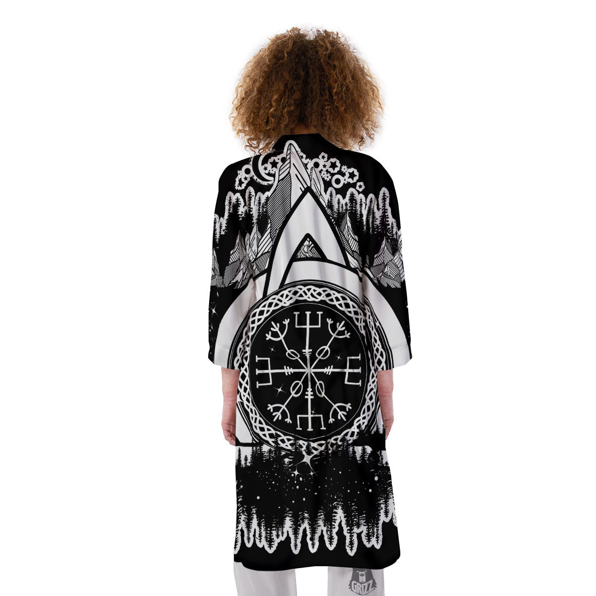 Trinity Knot Viking Celtic Print Kimono-grizzshop