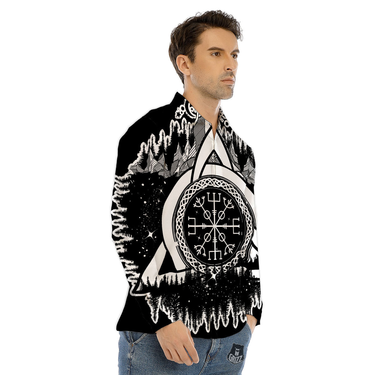 Trinity Knot Viking Celtic Print Men's Dress Shirts-grizzshop