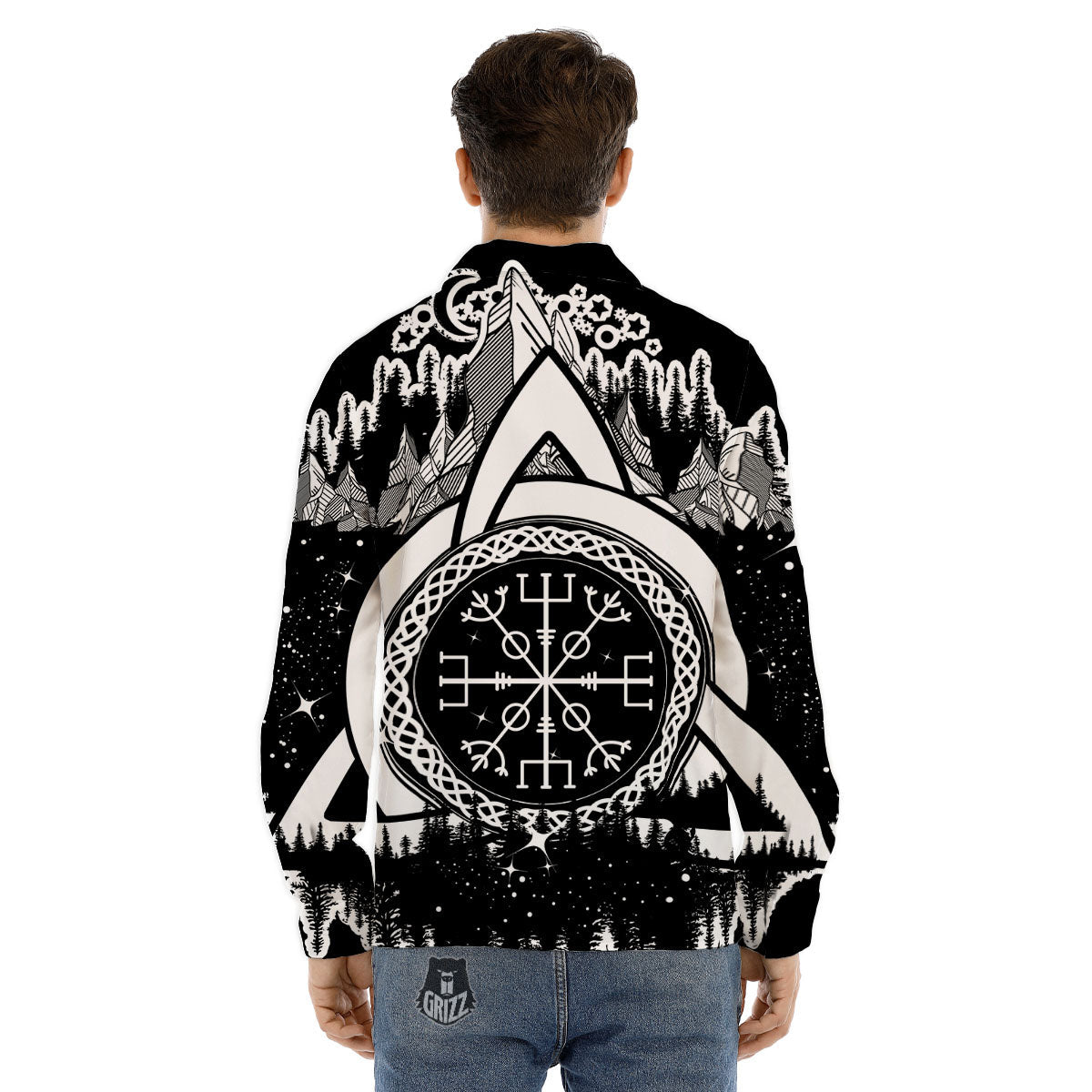 Trinity Knot Viking Celtic Print Men's Dress Shirts-grizzshop