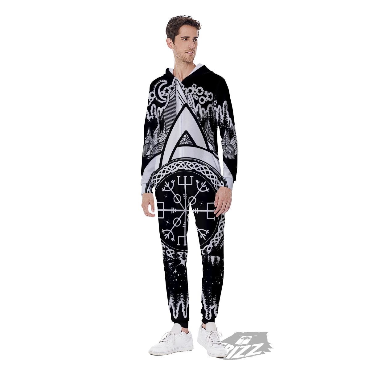 Trinity Knot Viking Celtic Print Men's Jumpsuit-grizzshop