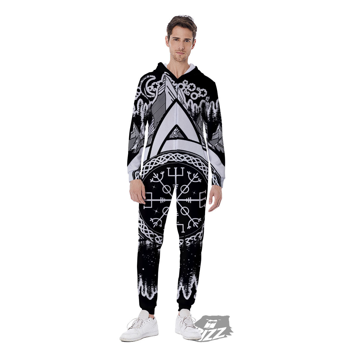 Trinity Knot Viking Celtic Print Men's Jumpsuit-grizzshop
