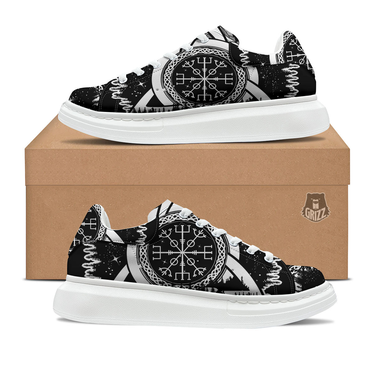 Trinity Knot Viking Celtic Print Platform Shoes-grizzshop