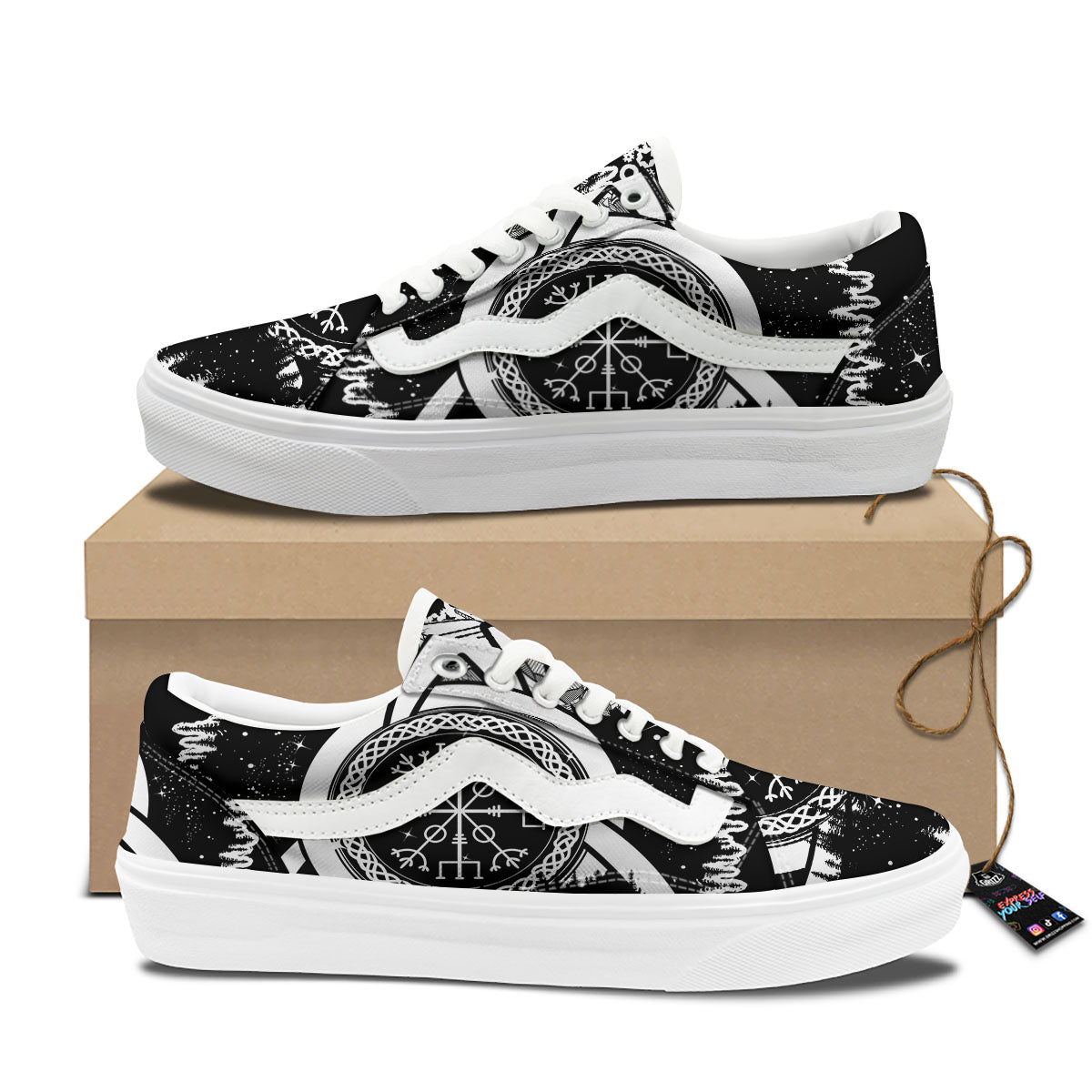 Trinity Knot Viking Celtic Print Skate Shoes-grizzshop