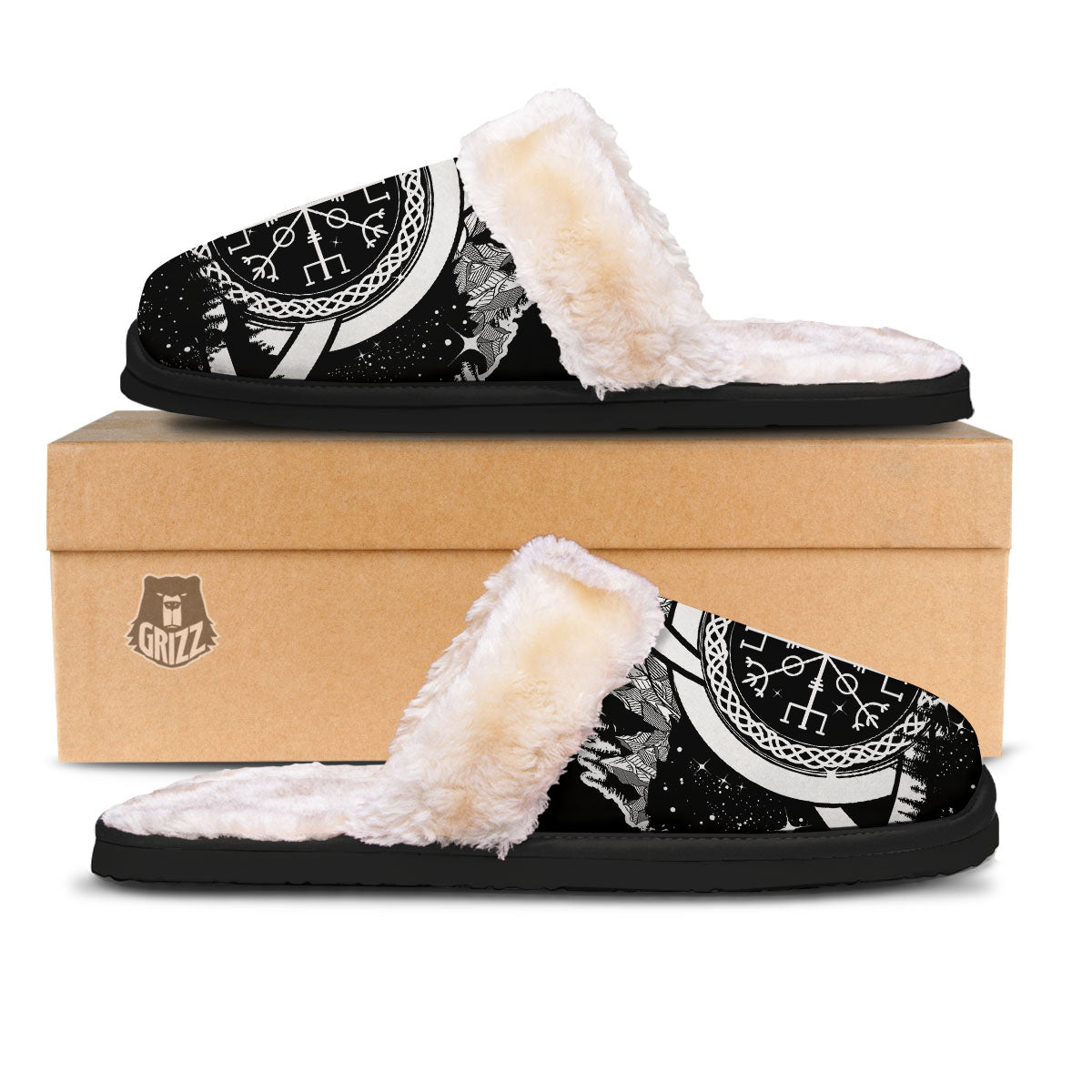 Trinity Knot Viking Celtic Print Slippers-grizzshop