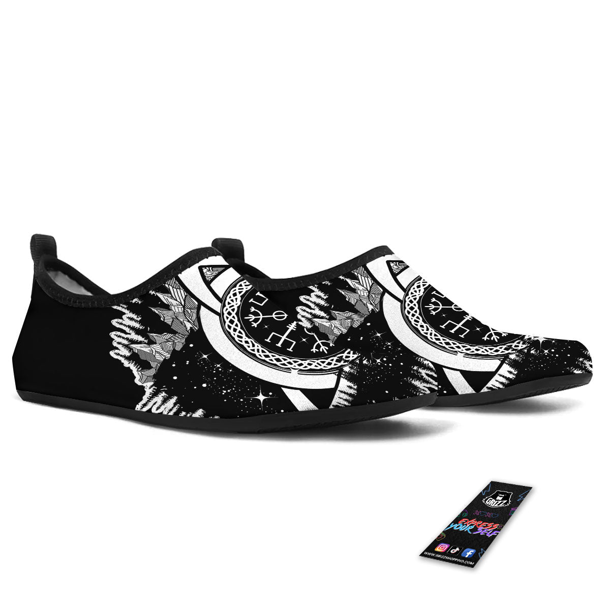 Trinity Knot Viking Celtic Print Water Shoes-grizzshop