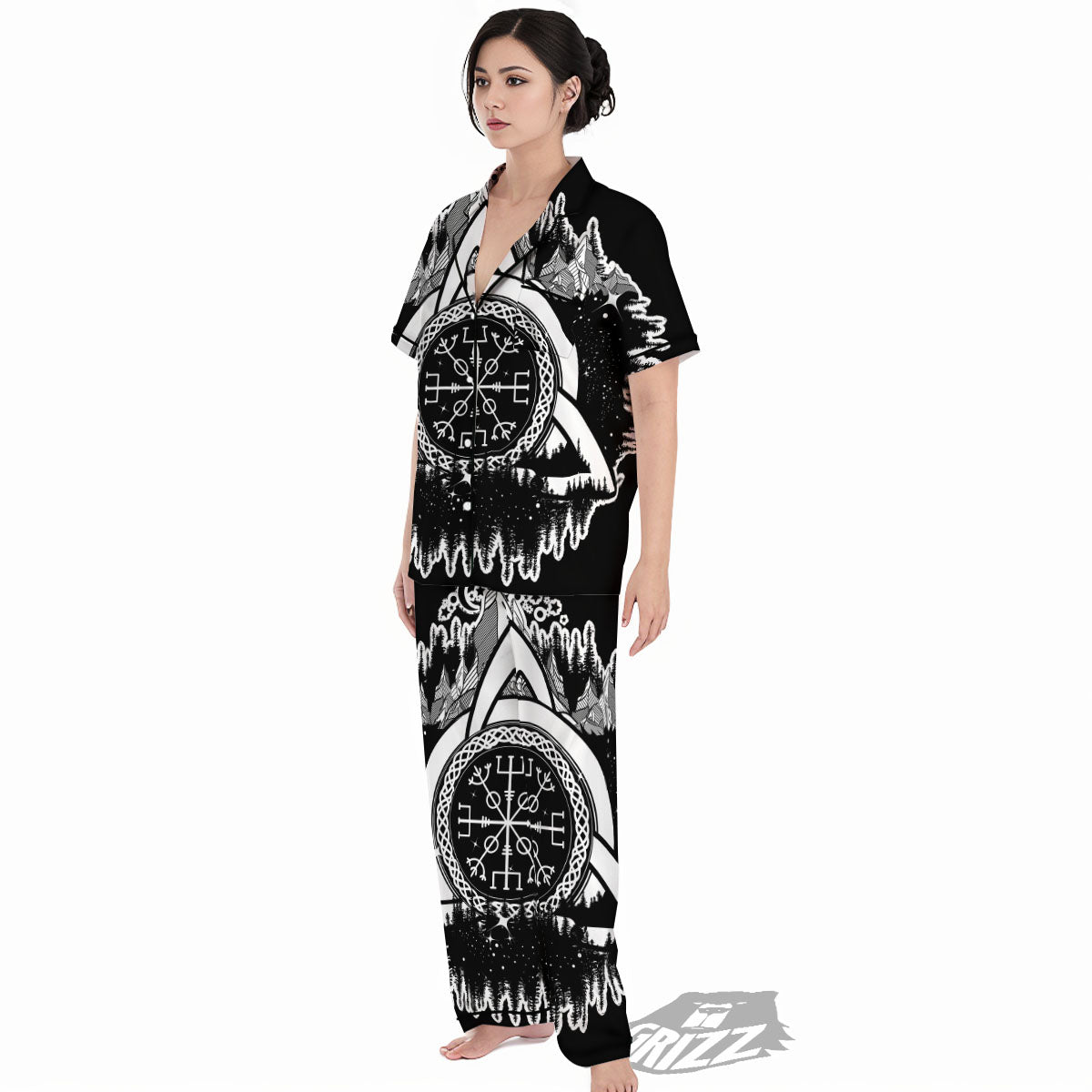 Trinity Knot Viking Celtic Print Women's Pajamas Set-grizzshop