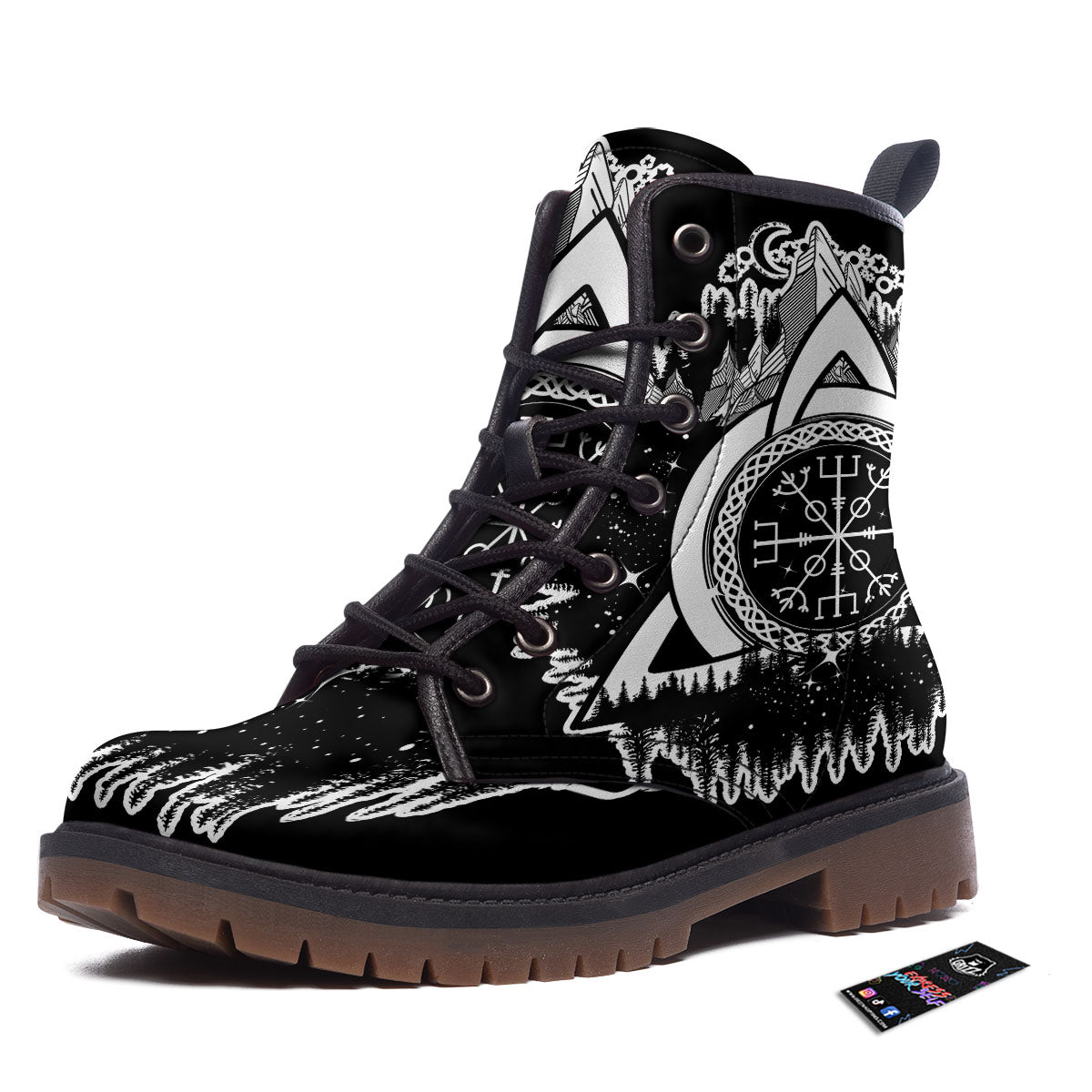 Trinity Knot Viking Celtic Print Work Boots-grizzshop