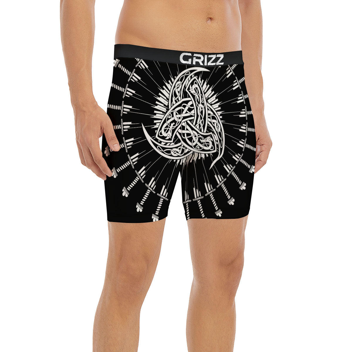 Triple Horn Of Odin Viking Print Boxer Briefs-grizzshop