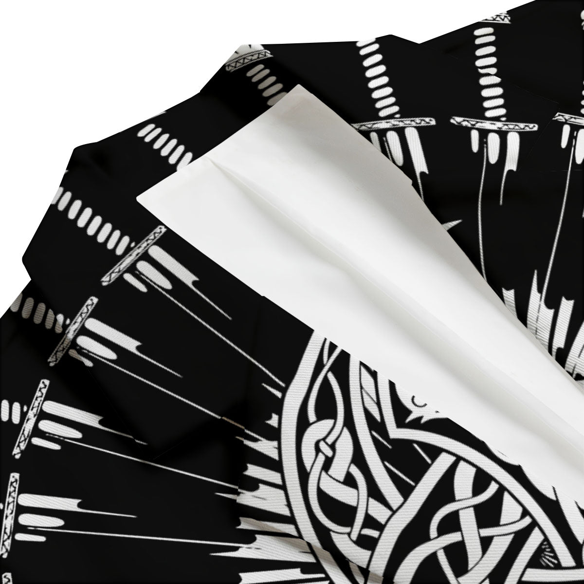 Triple Horn Of Odin Viking Print Men's Blazer-grizzshop