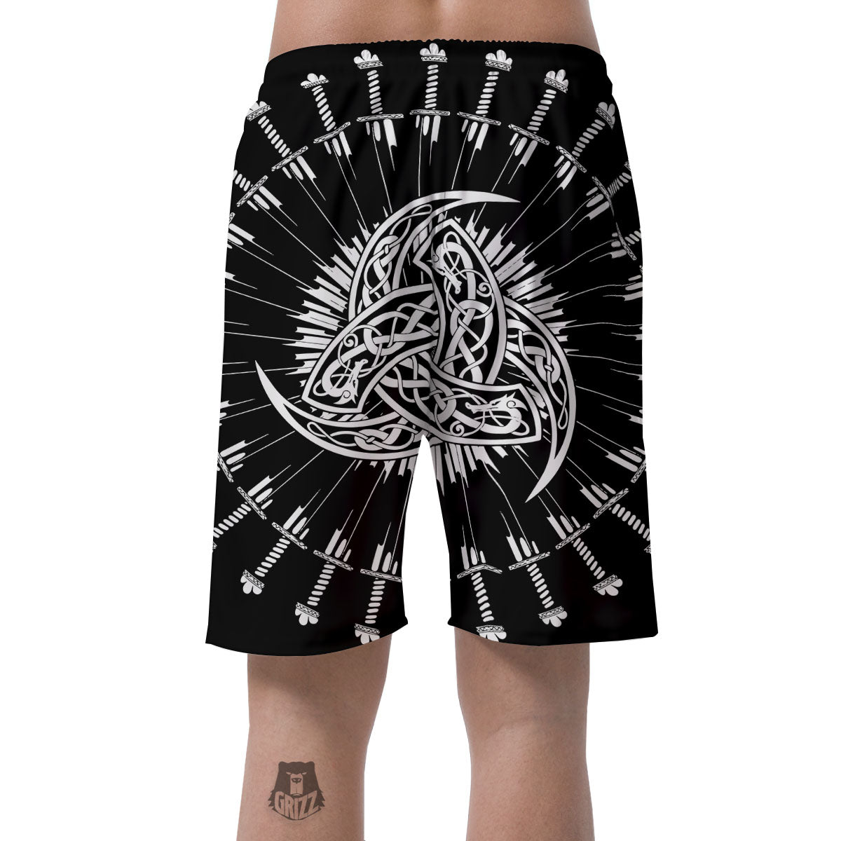 Triple Horn Of Odin Viking Print Men's Shorts-grizzshop