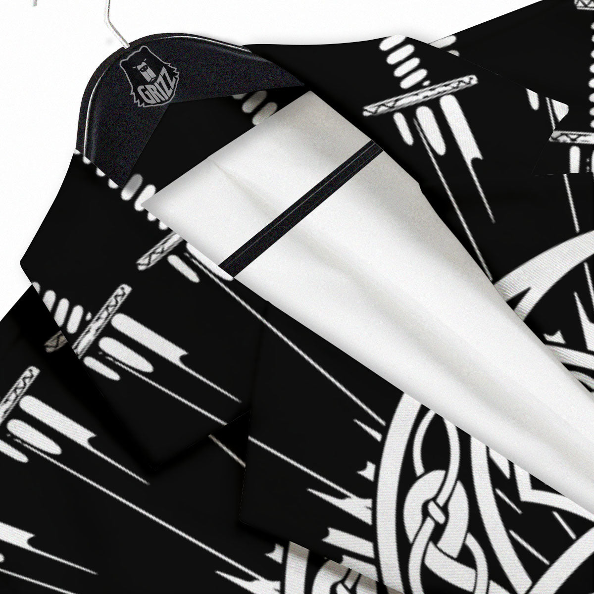 Triple Horn Of Odin Viking Print Men's Sport Coat-grizzshop