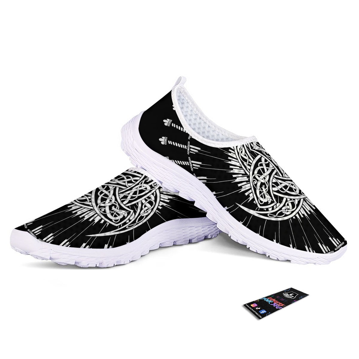 Triple Horn Of Odin Viking Print Nurse Shoes-grizzshop