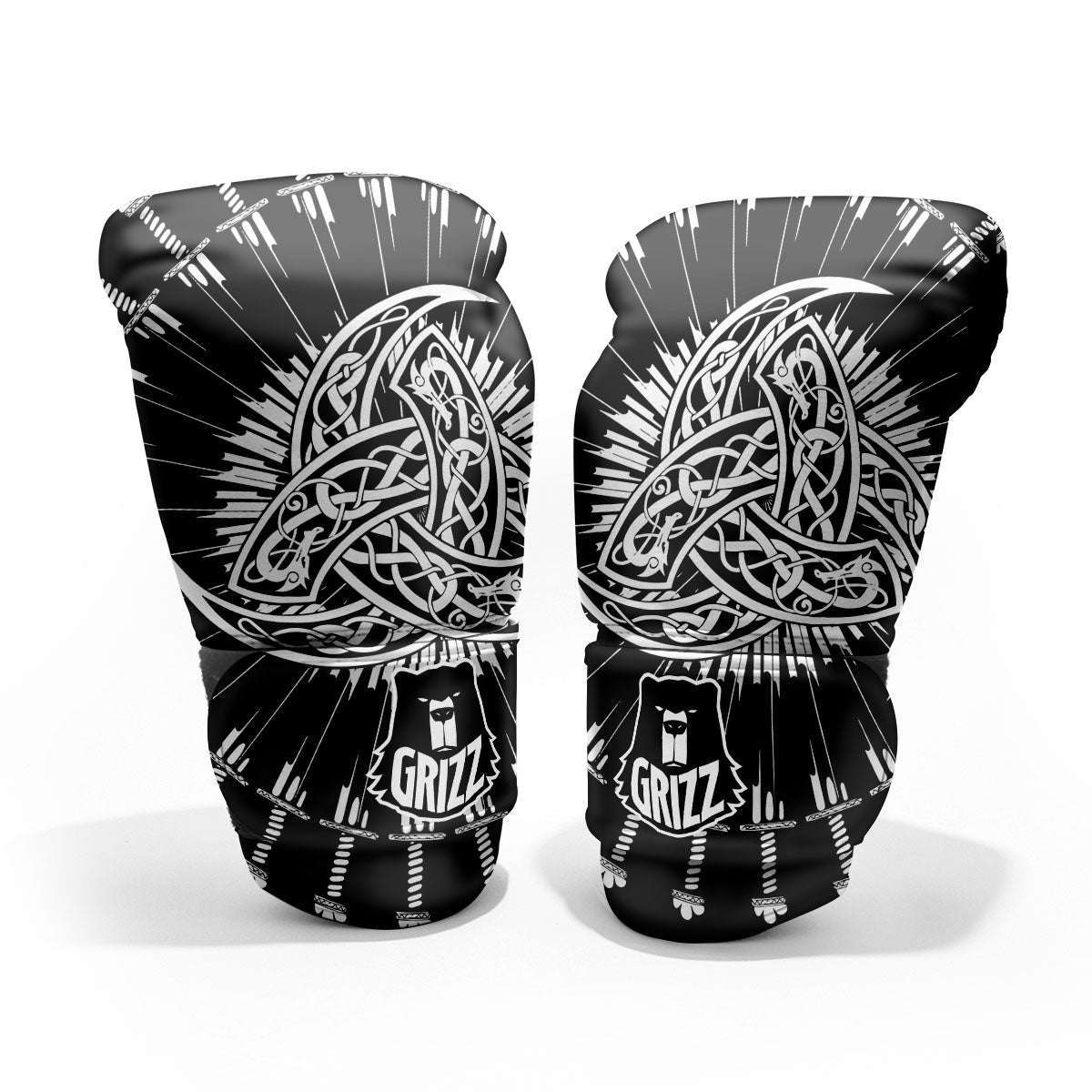 Triple Horn Of Odin Viking Print Pro Boxing Glove