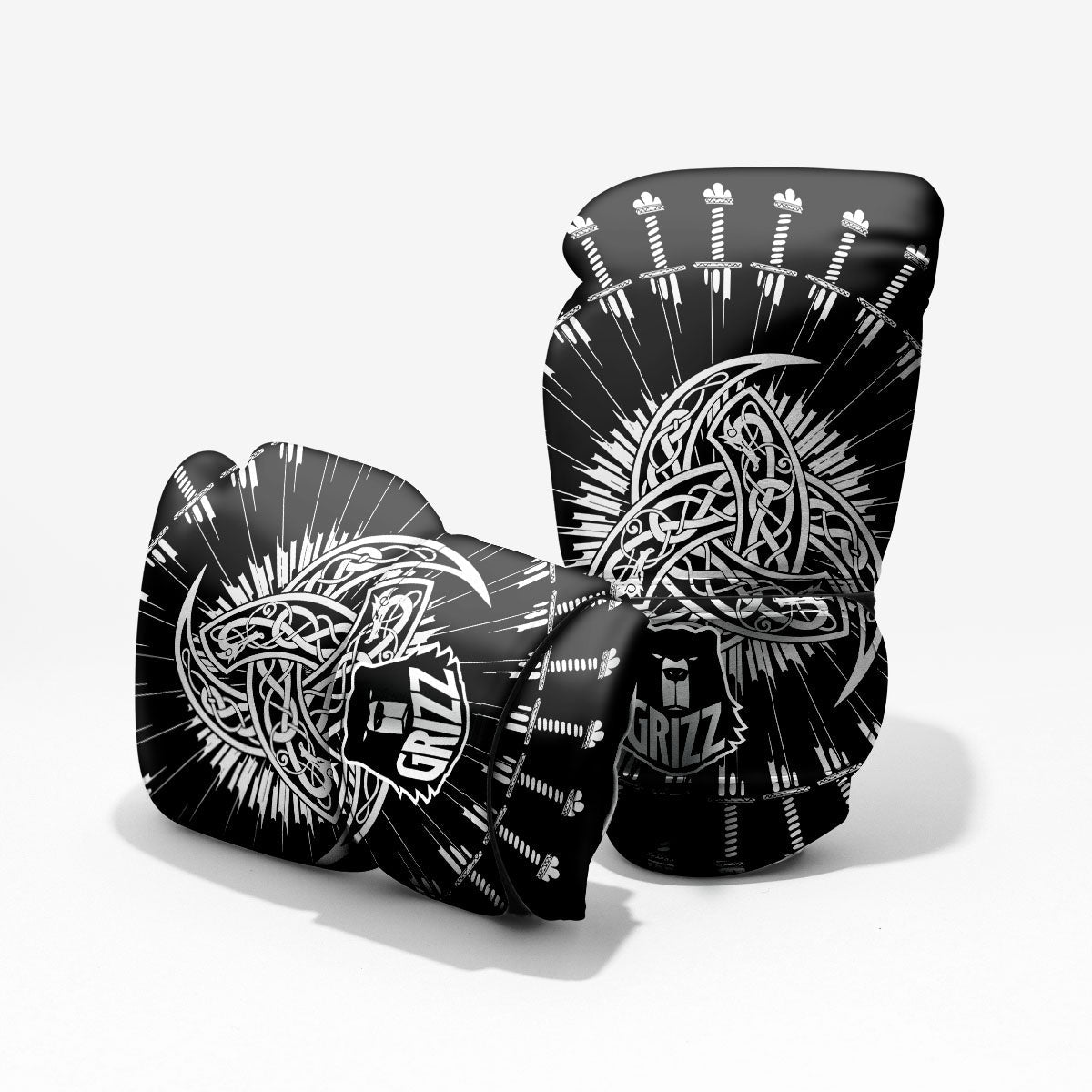 Triple Horn Of Odin Viking Print Pro Boxing Glove
