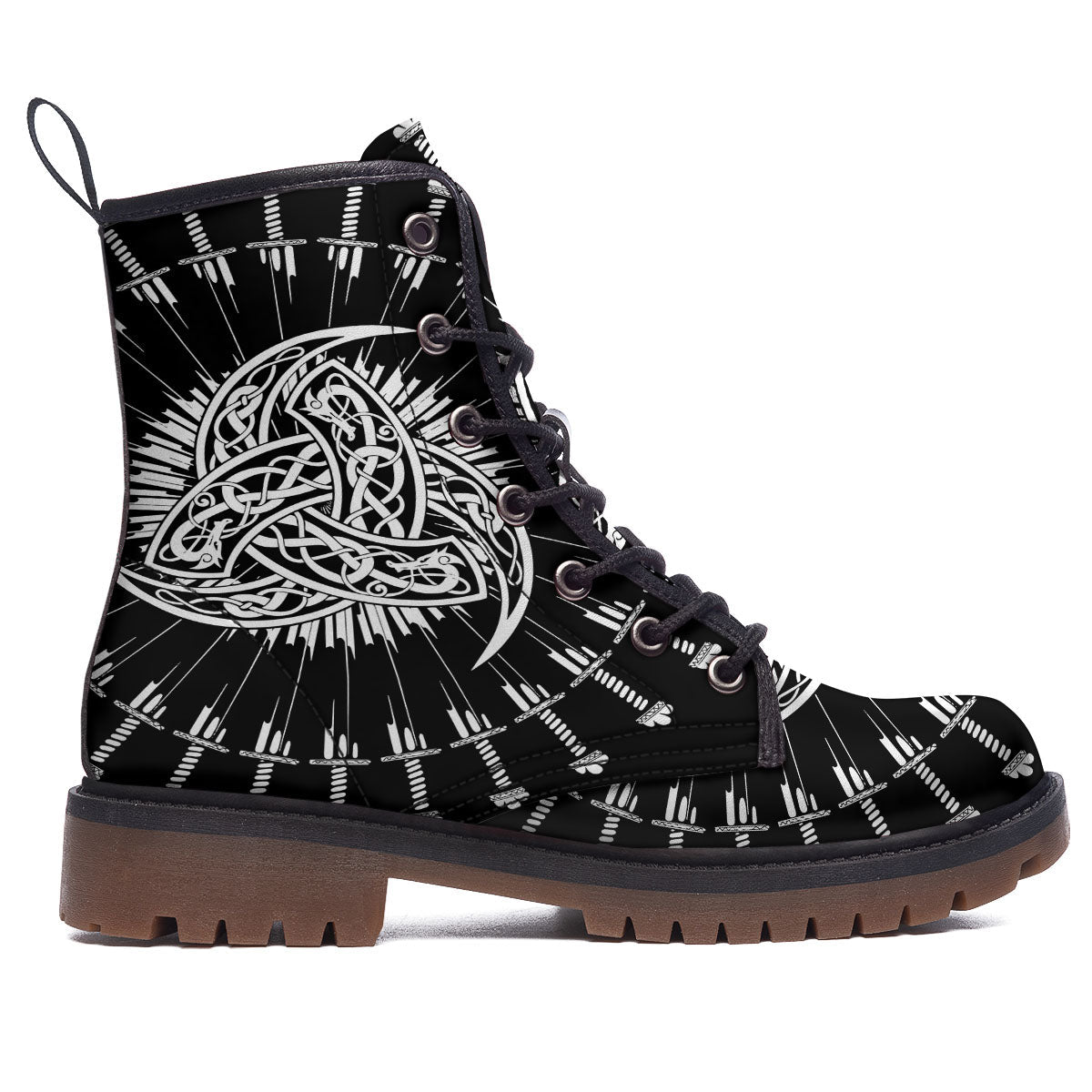 Triple Horn Of Odin Viking Print Work Boots-grizzshop