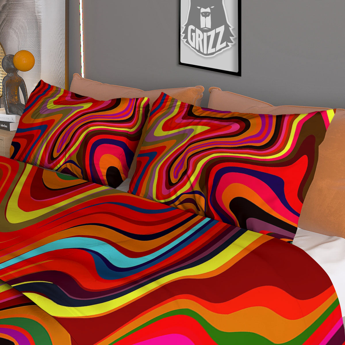 Trippy Abstract Liquid Print Duvet Cover Bedding Set
