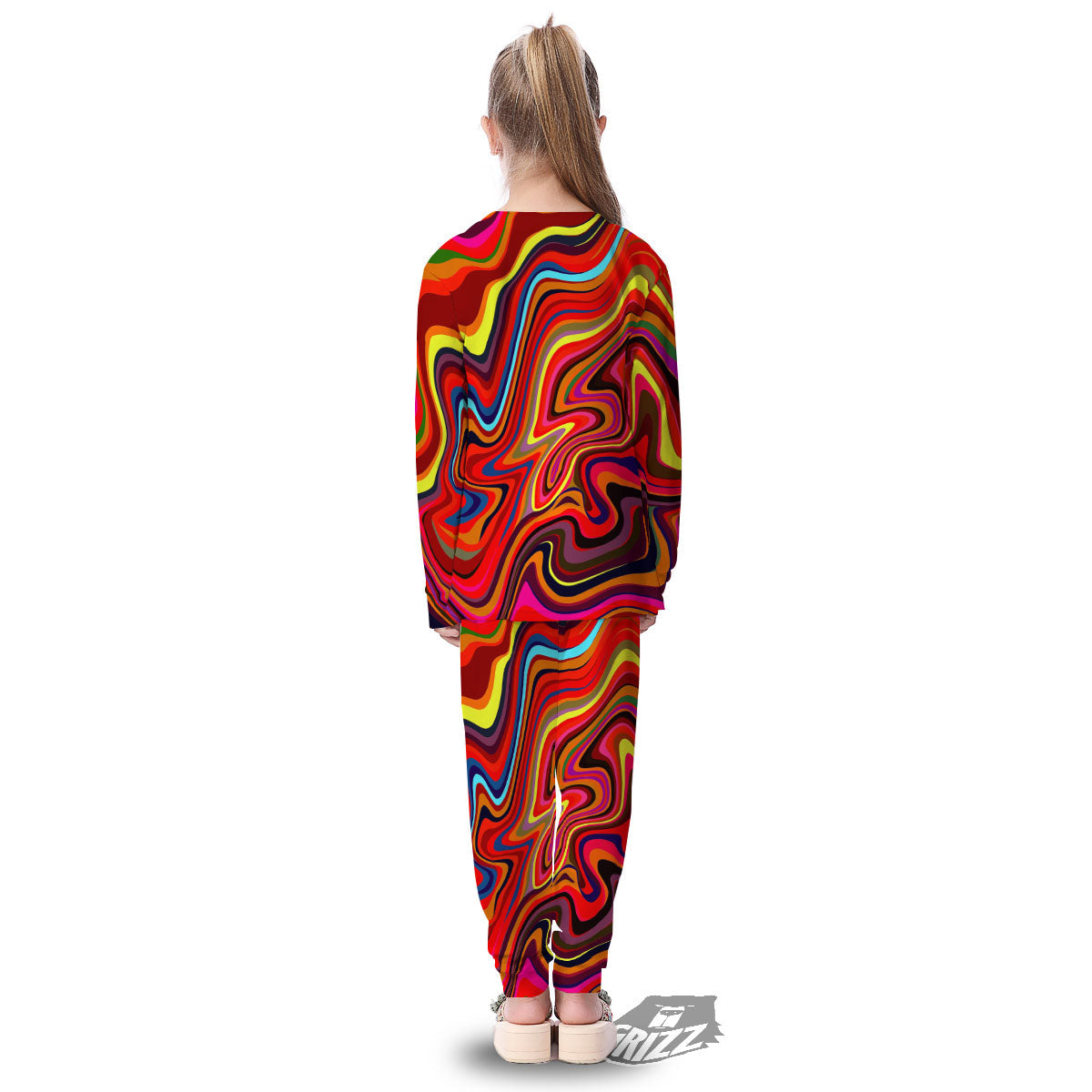 Trippy Abstract Liquid Print Kid's Pajamas-grizzshop