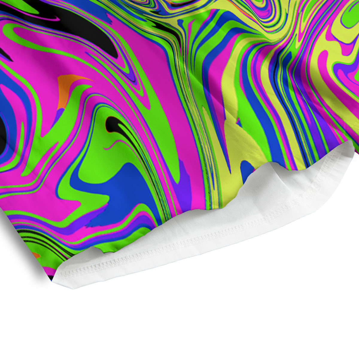 Trippy Abstract Neon Print Men's Athletic Shorts