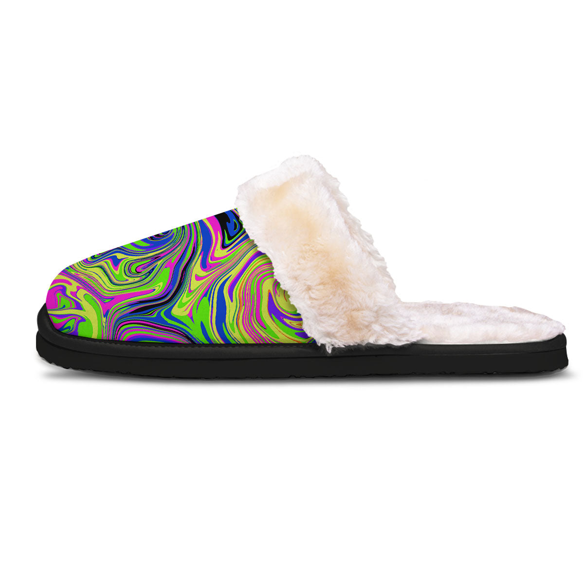 Trippy Abstract Neon Print Slippers-grizzshop