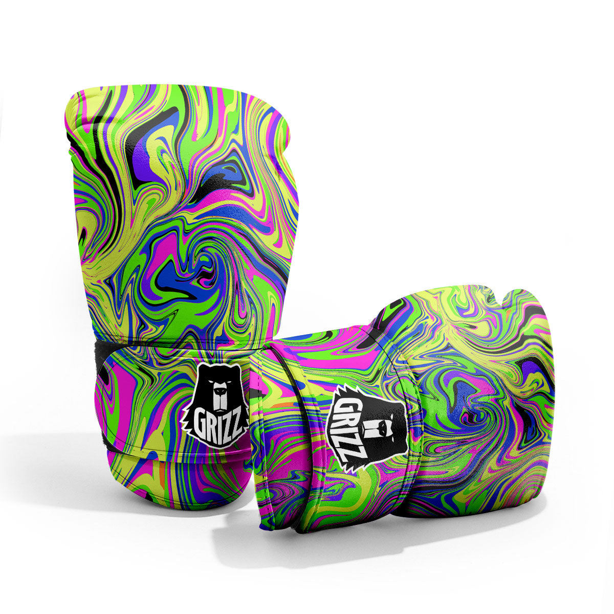 Trippy Abstract Neon Print Pro Boxing Glove