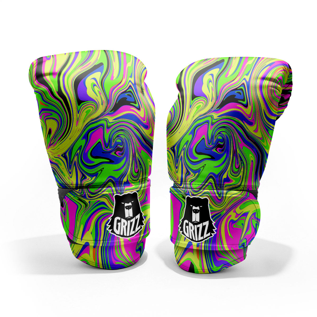 Trippy Abstract Neon Print Pro Boxing Glove