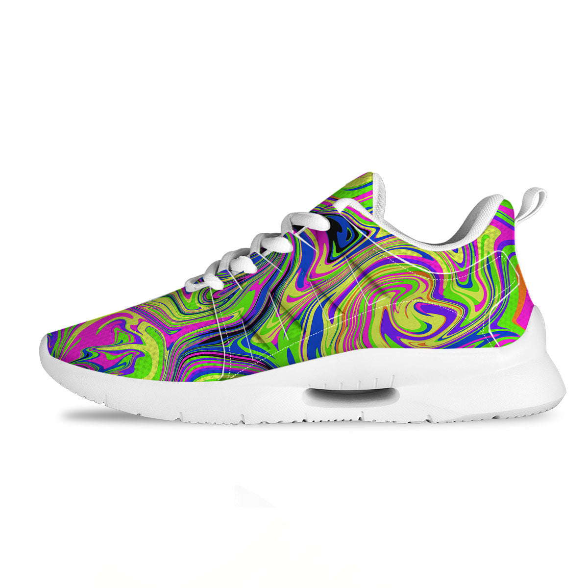 Trippy Abstract Neon Print Tennis Shoes-grizzshop