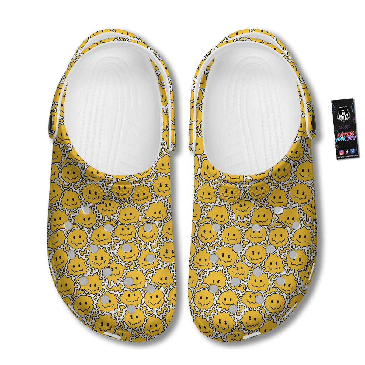 Trippy Abstract Psychedelic Emoji Print Clog-grizzshop
