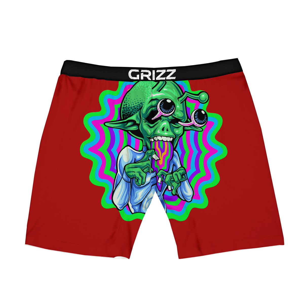 Trippy Alien Crazy Print Boxer Briefs-grizzshop