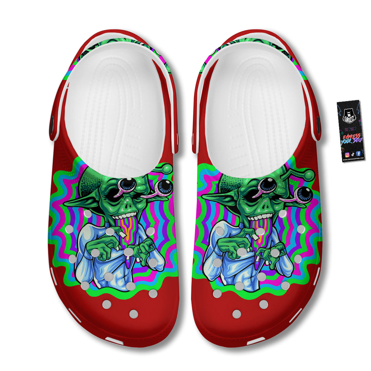 Trippy Alien Crazy Print Clog-grizzshop