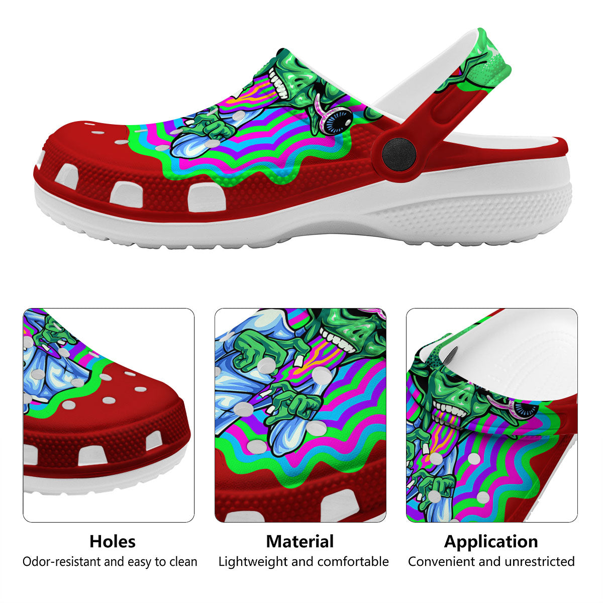 Trippy Alien Crazy Print Clog-grizzshop
