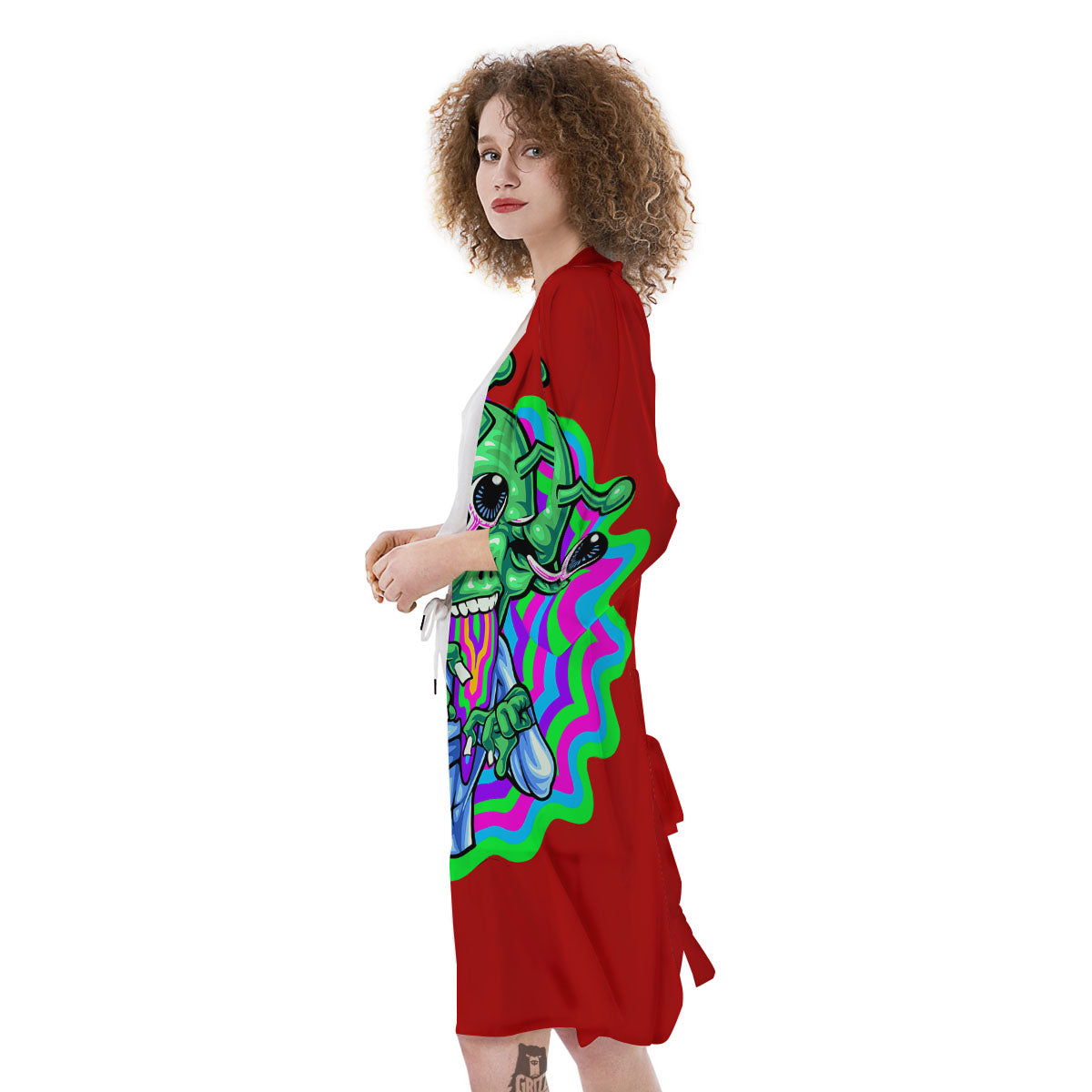 Trippy Alien Crazy Print Kimono-grizzshop