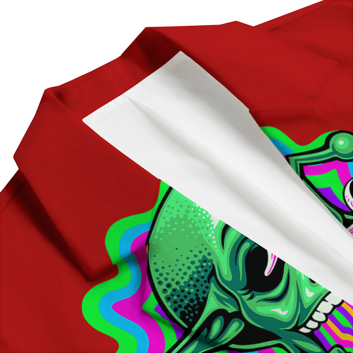 Trippy Alien Crazy Print Men's Blazer-grizzshop