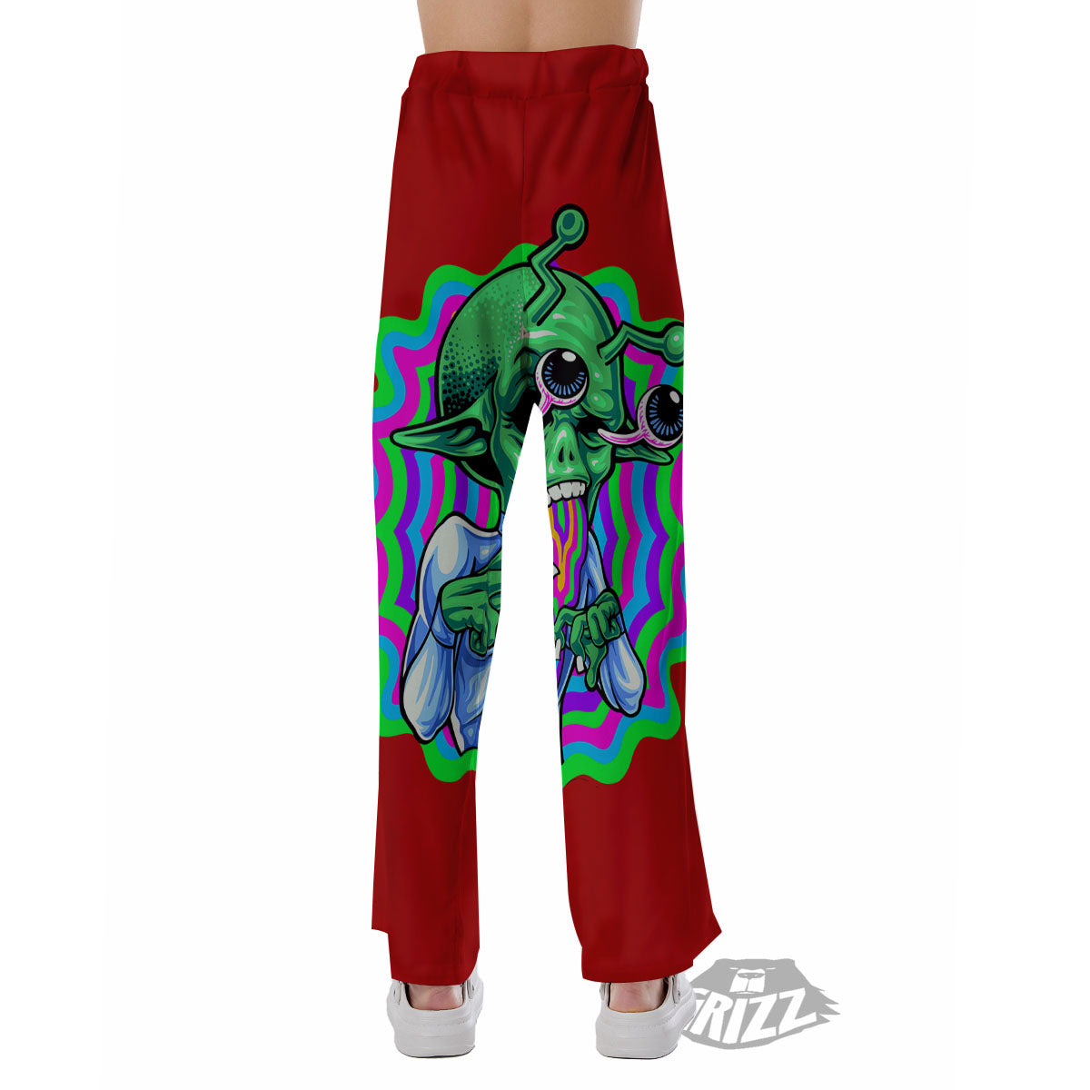 Trippy Alien Crazy Print Pajama Pants-grizzshop