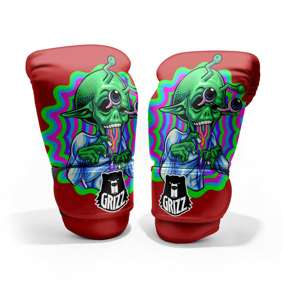 Trippy Alien Crazy Print Pro Boxing Glove
