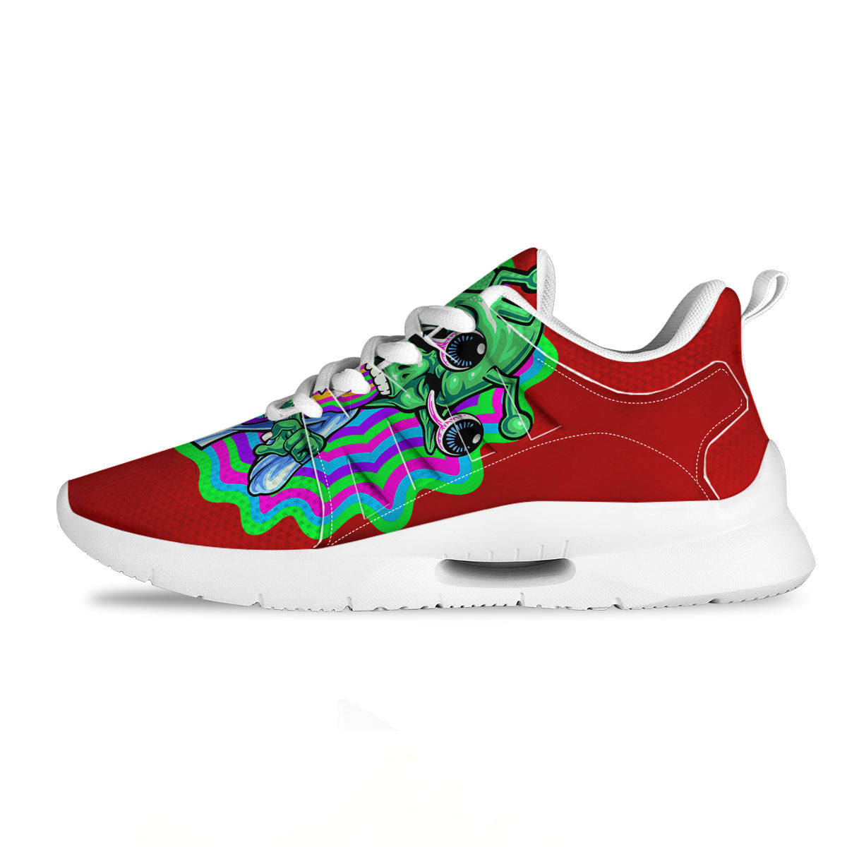 Trippy Alien Crazy Print Tennis Shoes-grizzshop