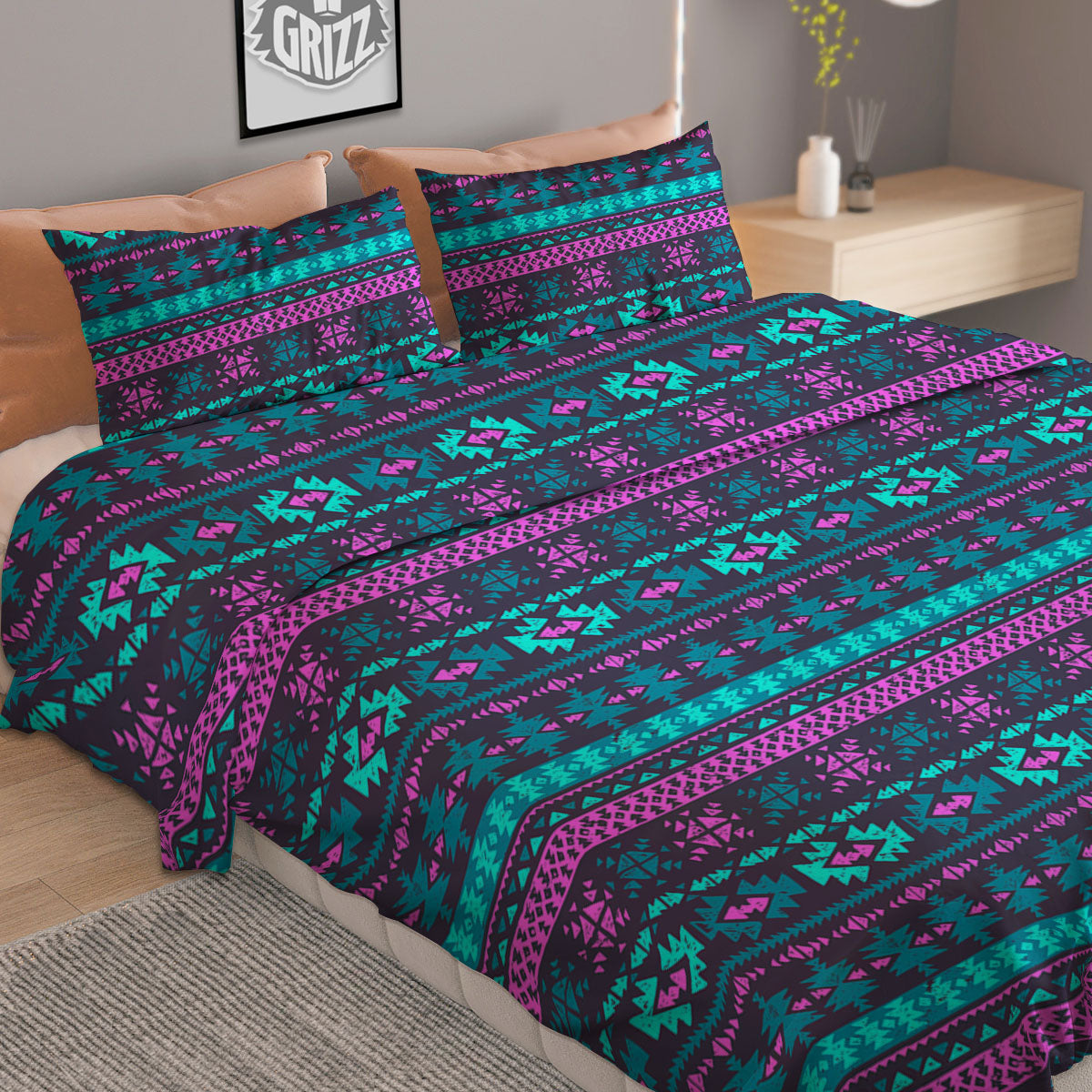 Trippy Ethnic Aztec Print Duvet Cover Bedding Set