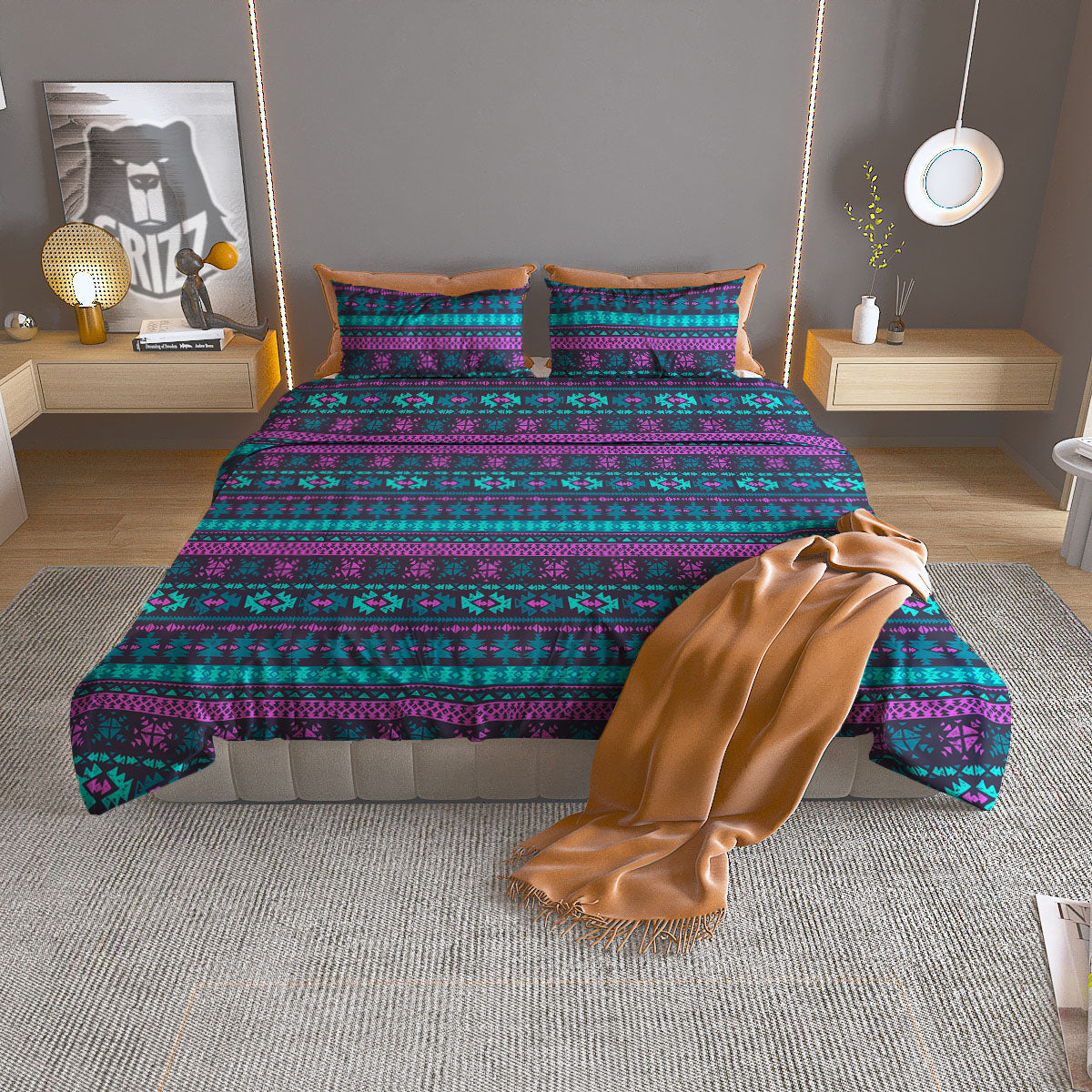 Trippy Ethnic Aztec Print Duvet Cover Bedding Set