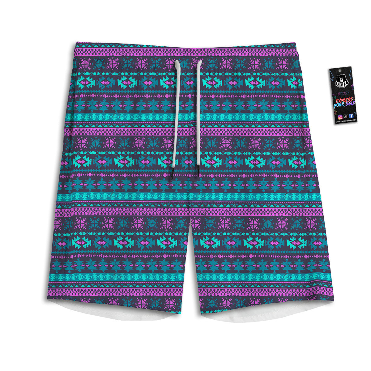 Tropical Palm Tree Print Pattern Men's Athletic Shorts