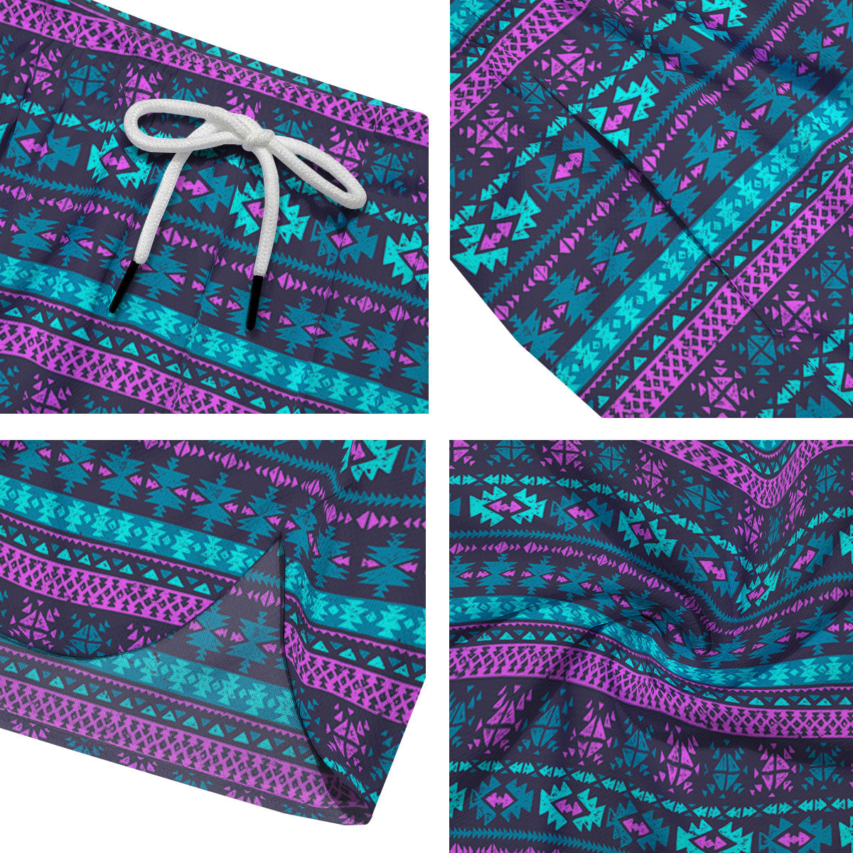 Trippy Ethnic Aztec Print Men's Running Shorts-grizzshop