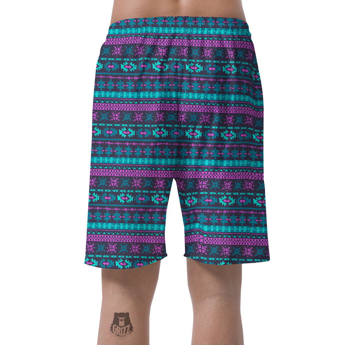 Trippy Ethnic Aztec Print Men's Shorts-grizzshop