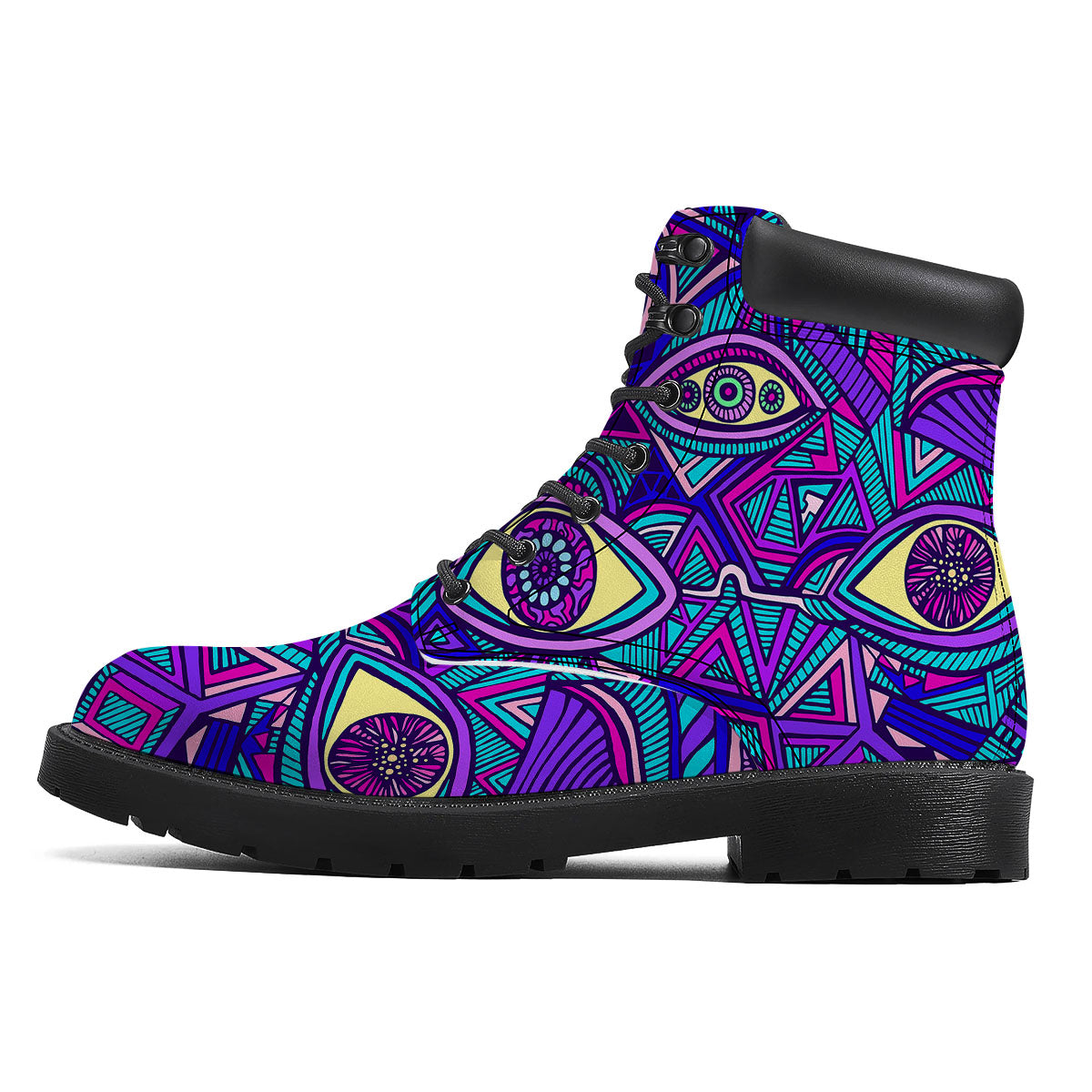 Trippy Ethnic Psychedelic Print Boots-grizzshop