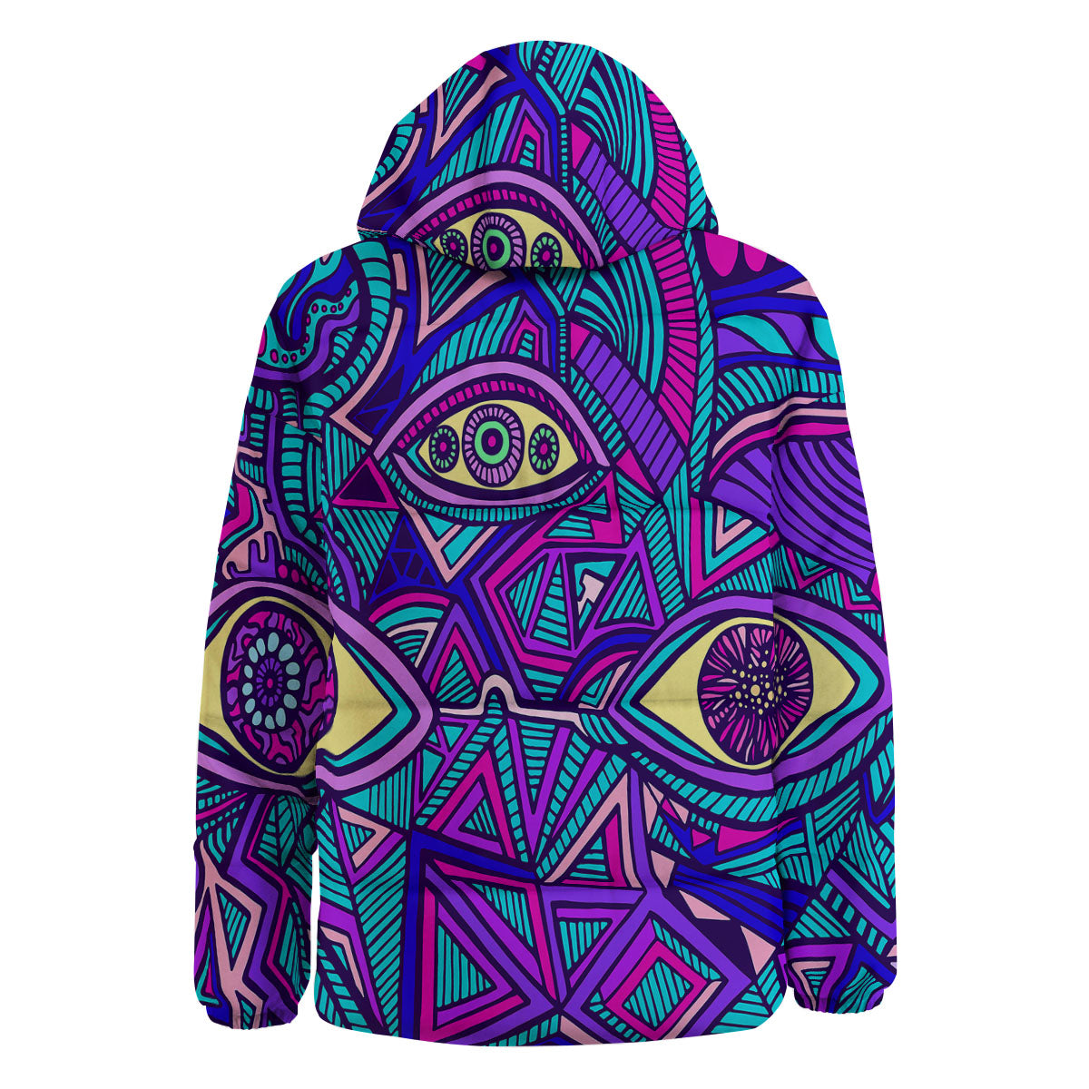 Trippy Ethnic Psychedelic Print Down Jacket-grizzshop