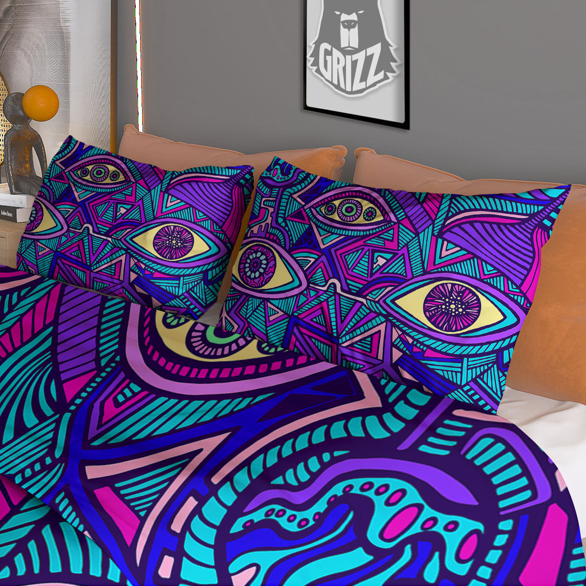 Trippy Ethnic Psychedelic Print Duvet Cover Bedding Set